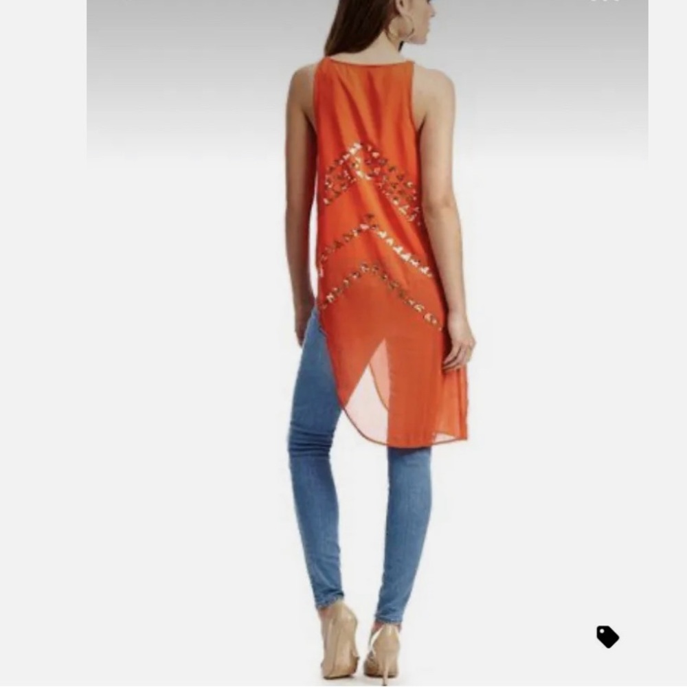 MARCIANO Orange Sequin Tank Top Blouse Tunic‎ - Picture 2 of 14